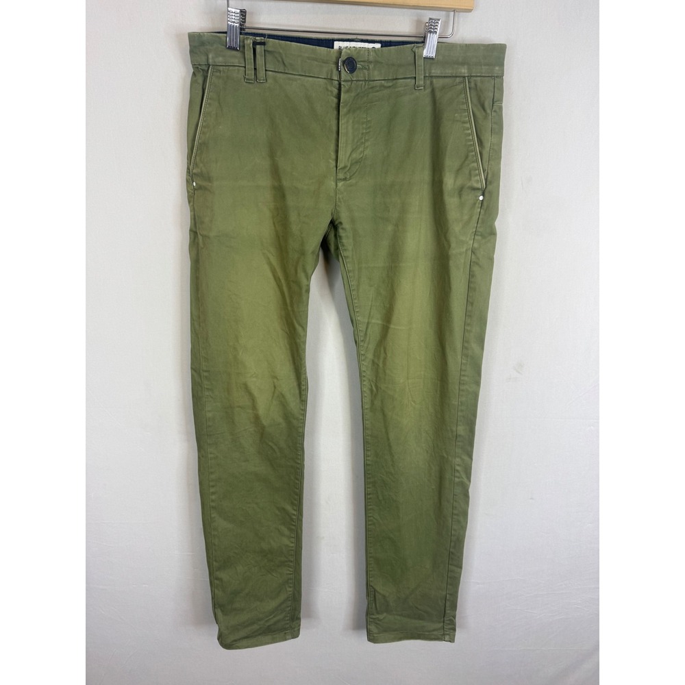 Blue Industry Mens Olive Green Chino Pants Size 32x34 Slim Stretch CBIS18M1